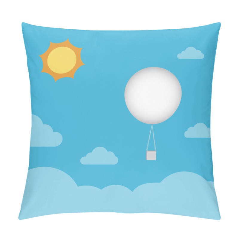 Personality  Weather Balloon, Radiosonde On Blue Sky Pillow Covers