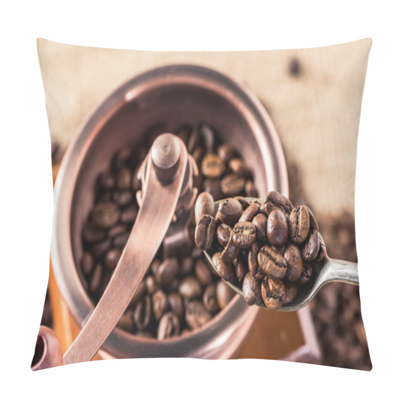 Personality  Coffee Mill With Coffee Beans Pillow Covers