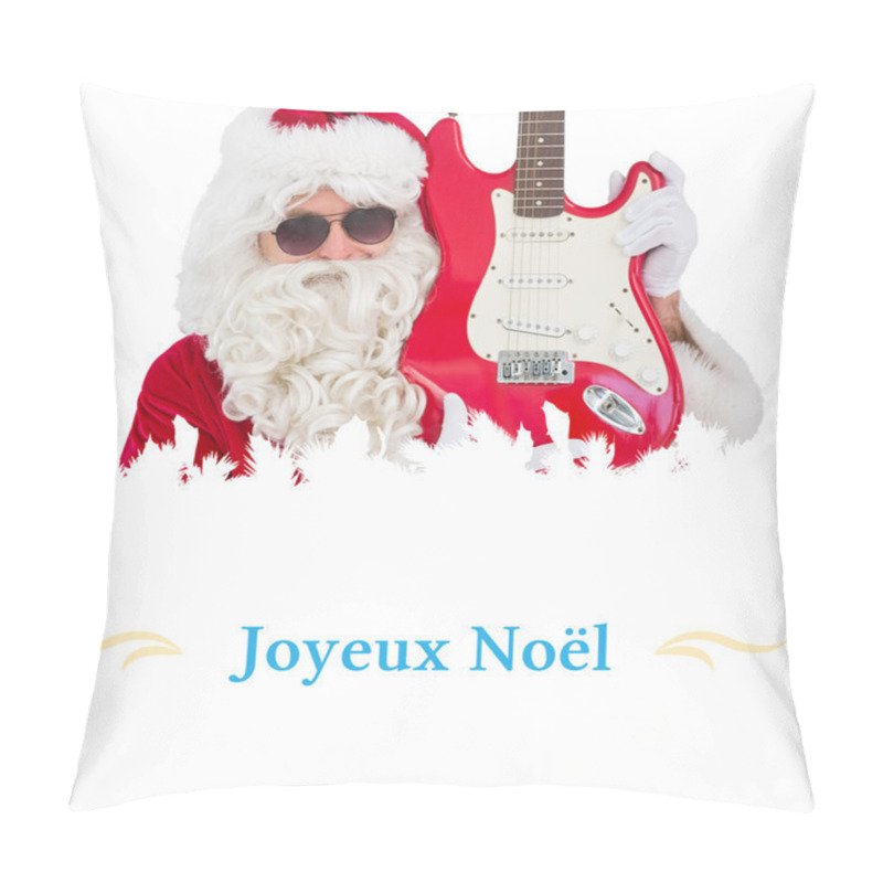 Personality  Cool Santa Showing Electric Guitar Pillow Covers