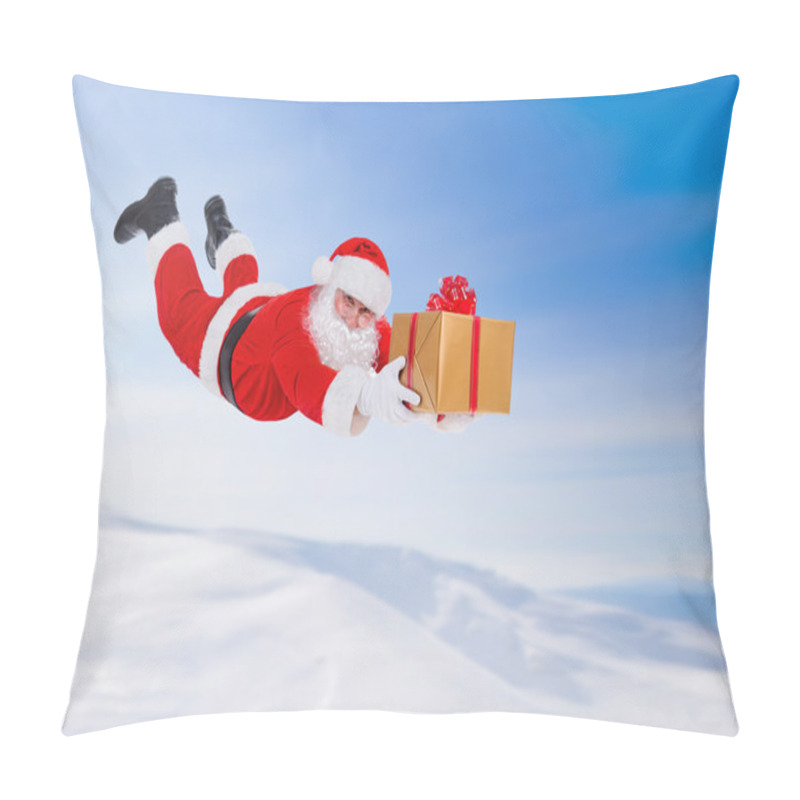 Personality  Santa Claus Flying With Big Gift Box Pillow Covers