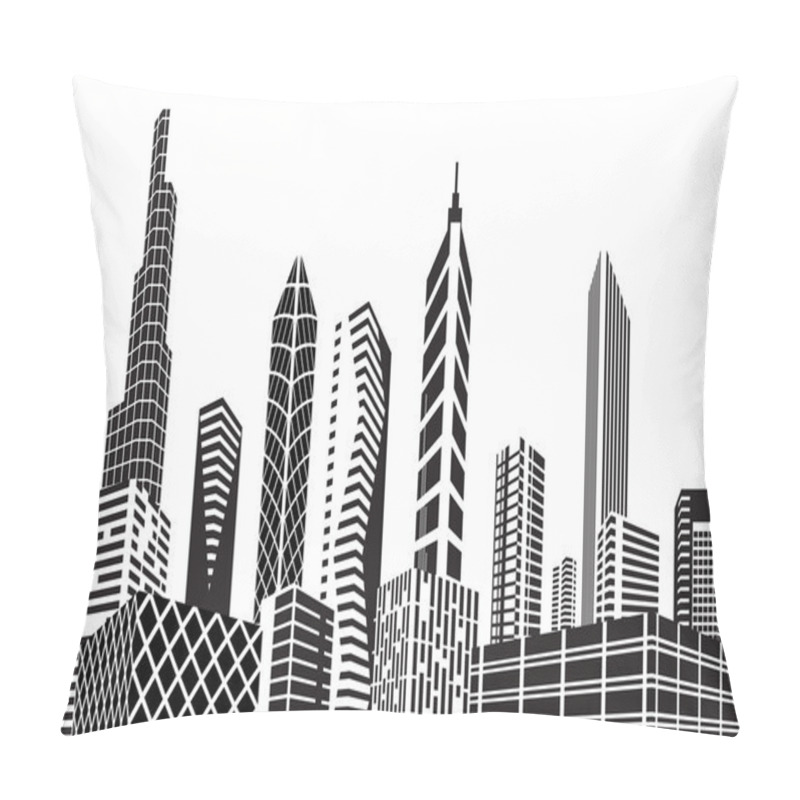 Personality  Black And White City Pillow Covers