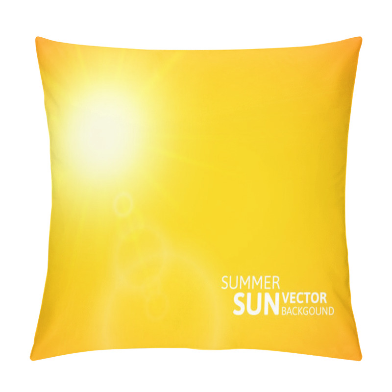 Personality  Summer Background, Summer Sun With Lens Flare Pillow Covers