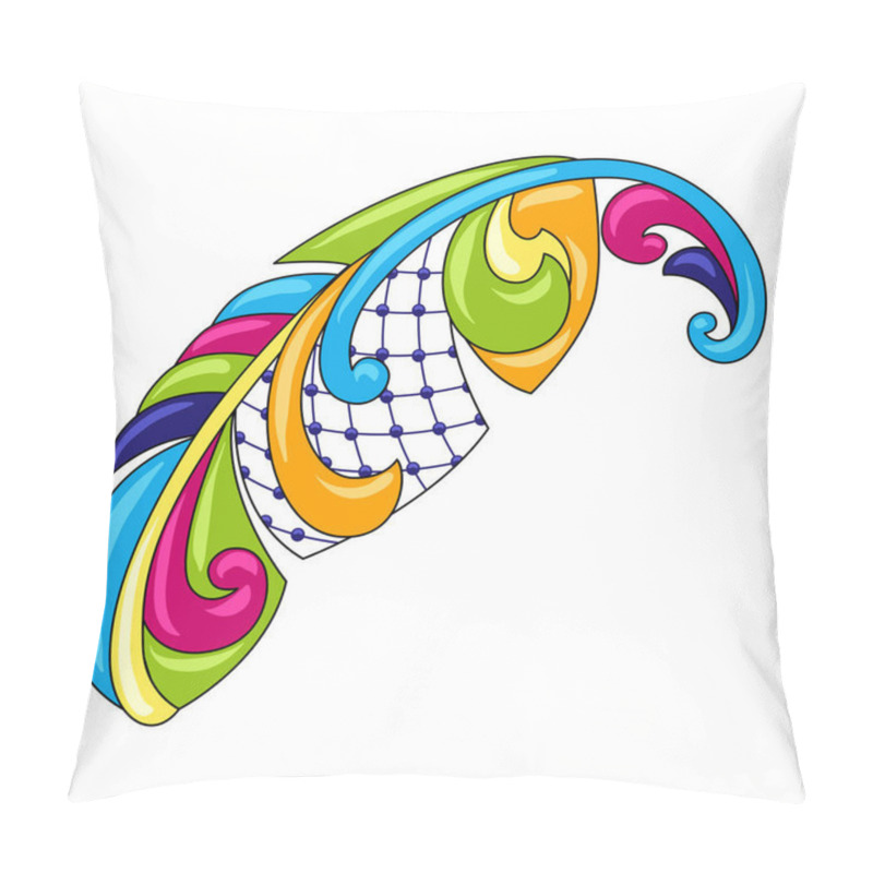 Personality  Mexican Ornamental Swirl Palm Leaf. Traditional Decorative Object. Talavera Ceramic Pattern. Ethnic Folk Ornament. Pillow Covers