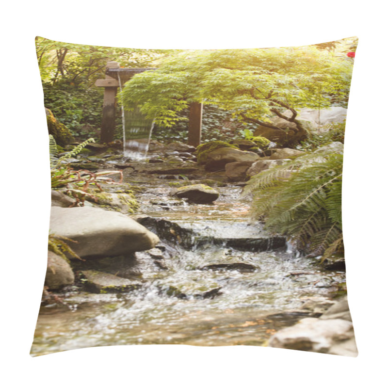 Personality  Water Creek In Forest Pillow Covers