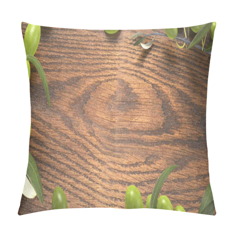 Personality  Olive Branches In A Wooden Table Pillow Covers