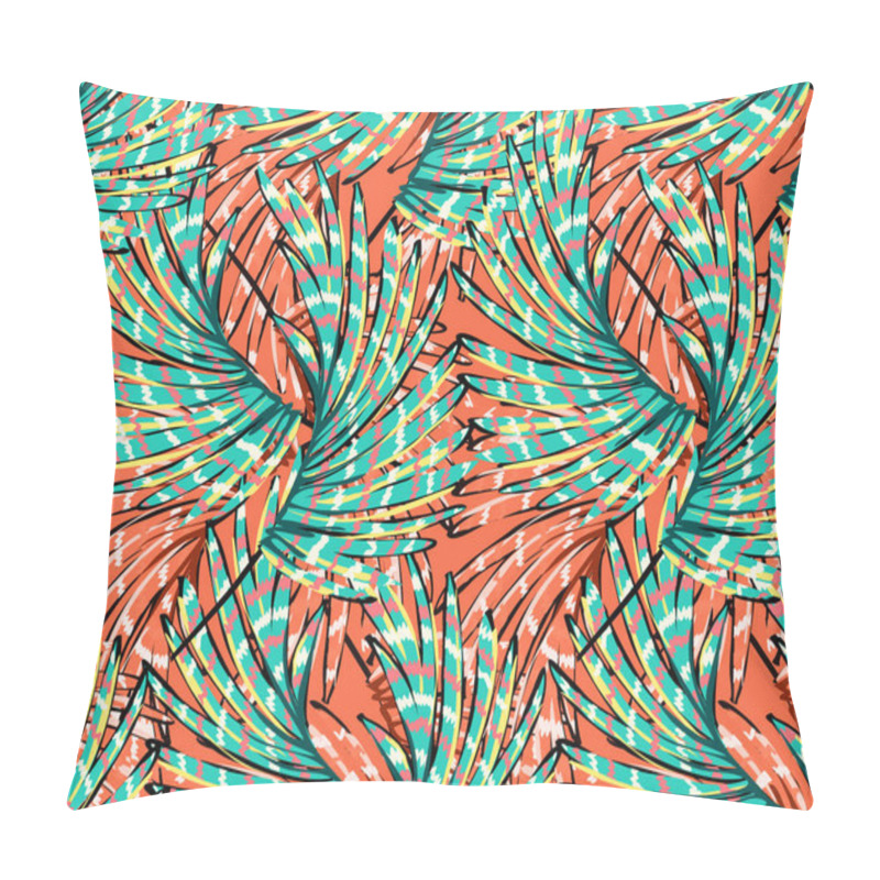 Personality  Tropical Pattern. Graphic Design With Amazing Palm Leaves. Perfect For Fashion And Decoration Pillow Covers