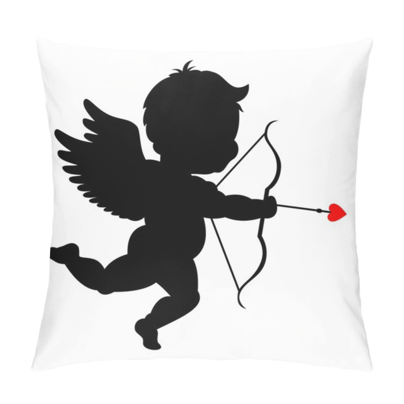 Personality  Silhouette Of Cupid Shooting His Bowpid Pillow Covers