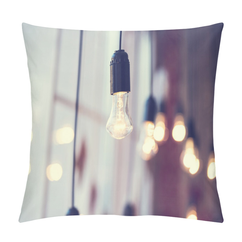 Personality  Light Bulbs Hanging At Window Pillow Covers