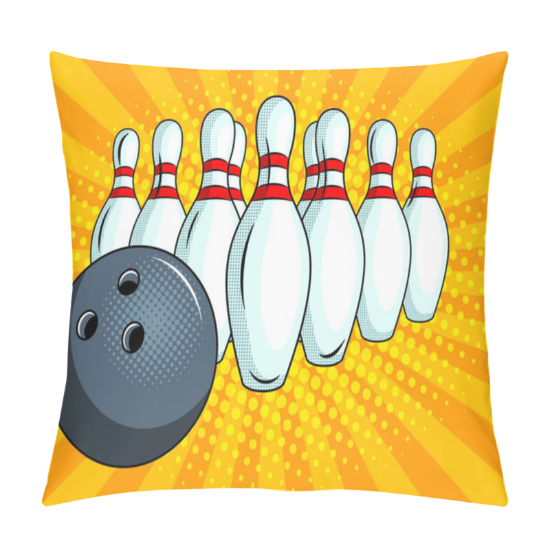 Personality  Skittles And Bowling Ball Pop Art Style Vector Pillow Covers