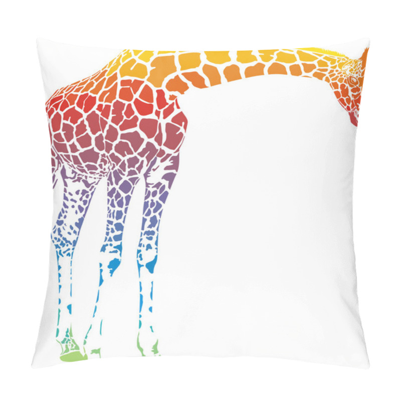 Personality  Rainbow Giraffe Vector Pillow Covers