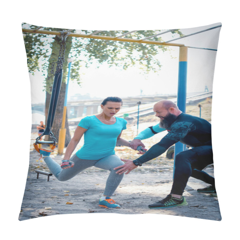 Personality  Man Training Woman On Special Equipment  Pillow Covers