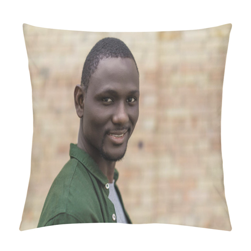 Personality  Portrait Of Handsome Smiling Afro Man Pillow Covers