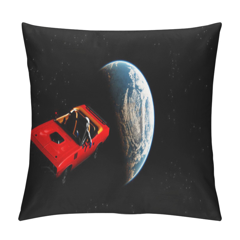 Personality  The Car Image In Space 3D Illustration Pillow Covers