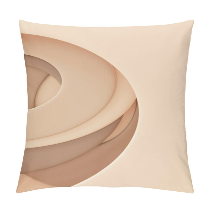 Personality  Abstract Composition With Soft Curves In Warm Beige Tones. Pillow Covers