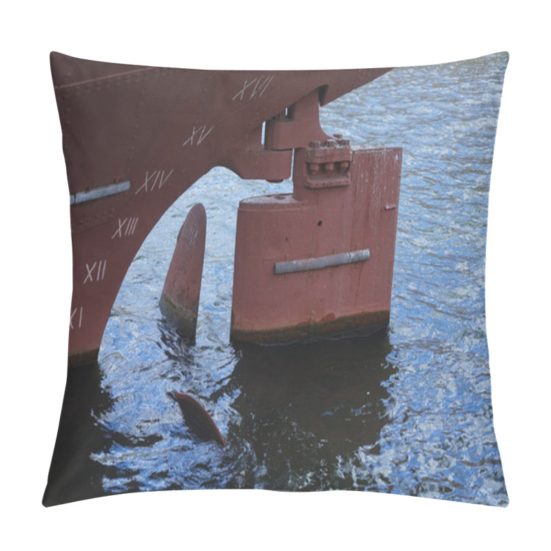 Personality  Fan At The Back Of A Boat. Propeller Of A Ship Inside Water. Pillow Covers