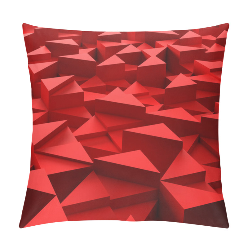 Personality  Background Of 3d Red Triangle Blocks Pillow Covers