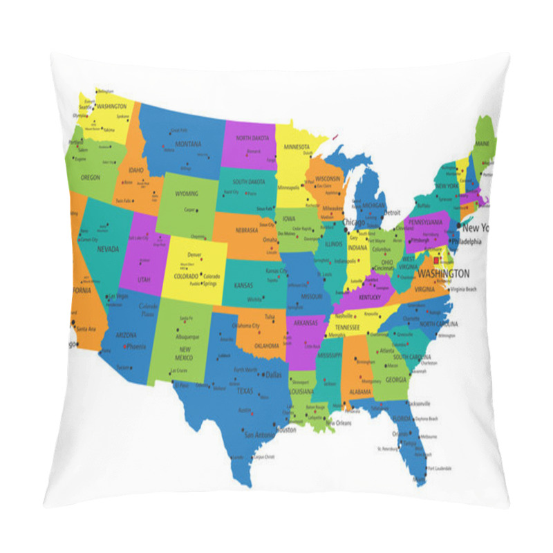 Personality  United States Of America Political Map Pillow Covers