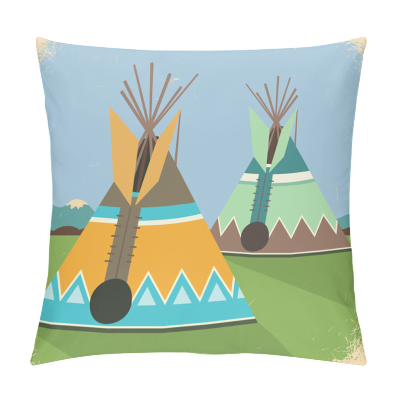 Personality  Indian Tepee Illustration Pillow Covers