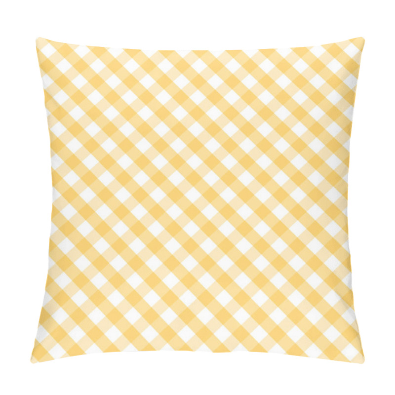 Personality  Seamless Pattern, Vector Includes Swatch That Seamlessly Fills Any Shape, Cross Weave Yellow Pastel Gingham Check Background Pillow Covers