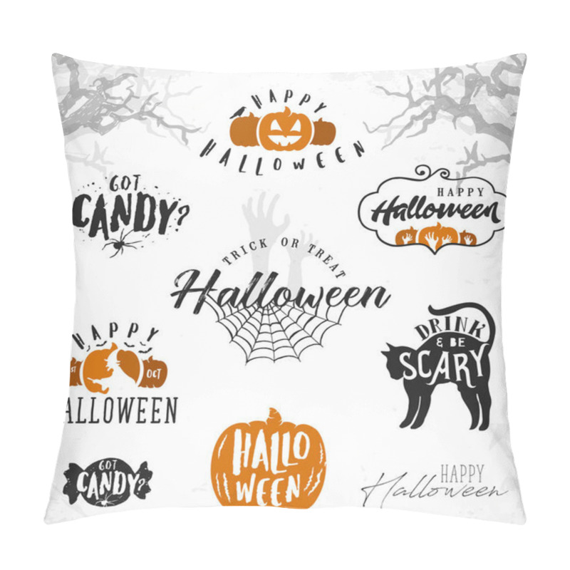 Personality  Halloween Design Elements For Parties, Greeting Cards And Invitations Pillow Covers