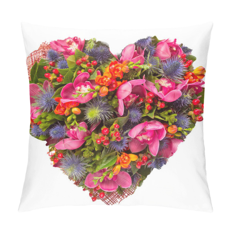 Personality  Isolated Summers Flowers Heart Floral Collage Concept Pillow Covers