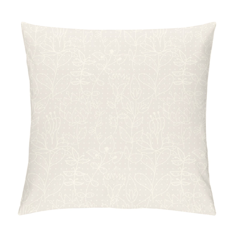 Personality  Beige Background With Silhouettes Of Plants Pillow Covers