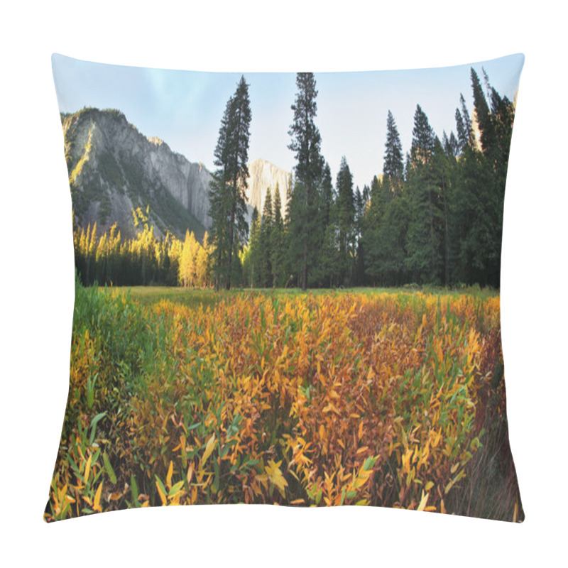 Personality  The Glade In Yosemite Park On A Sunset Pillow Covers