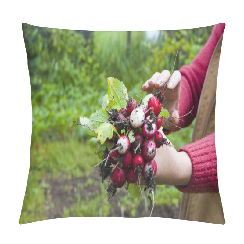 Personality  Fresh Radish In The Woman's Hands Pillow Covers