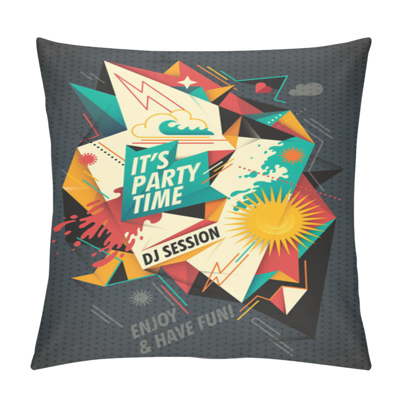 Personality  Party Background With Abstract Composition. Pillow Covers