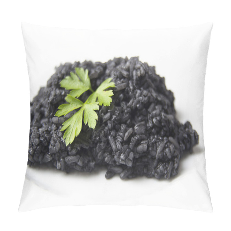 Personality  Black Boiled Rice Isolated On The White Background Pillow Covers