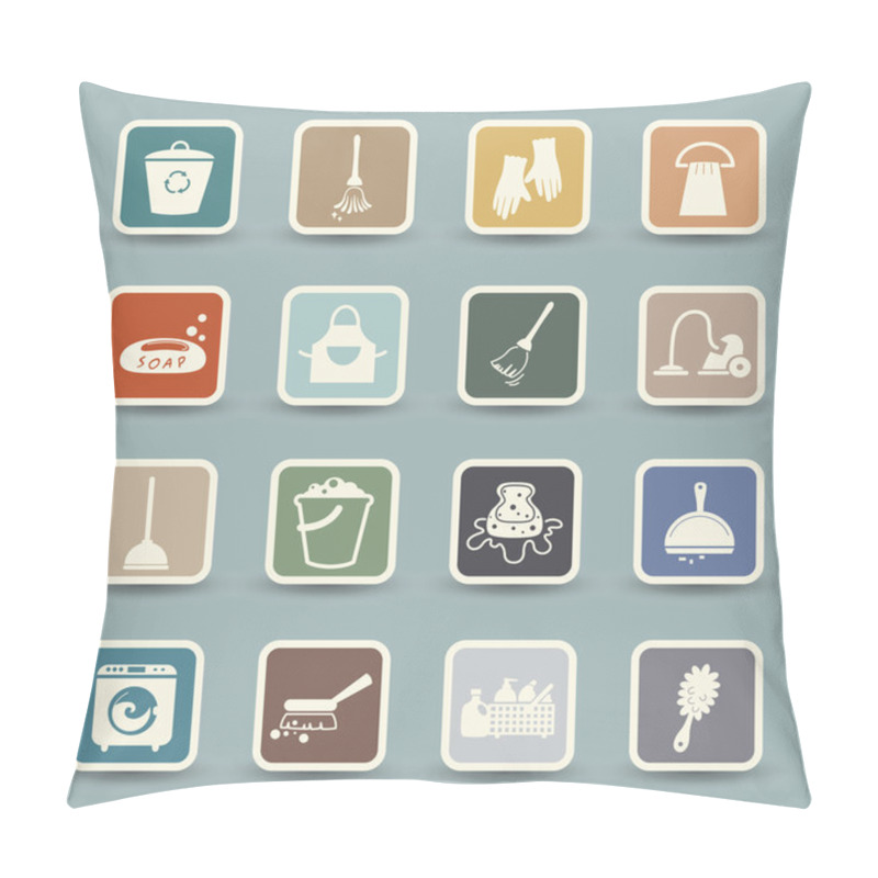 Personality  Cleaning Icons Pillow Covers