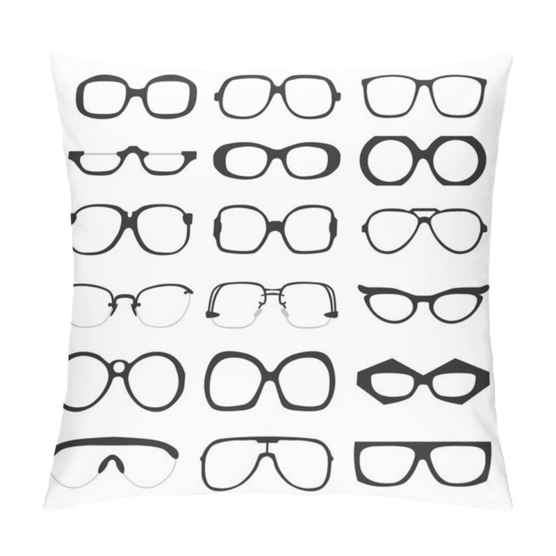 Personality  Vector Set Of Glasses. Retro, Wayfarer, Geek, Hipster Frames. Pillow Covers