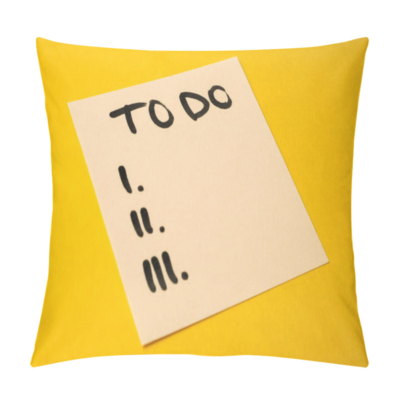 Personality  Yellow Paper Sticker With The Words What To Do On A Yellow Paper Background. Pillow Covers