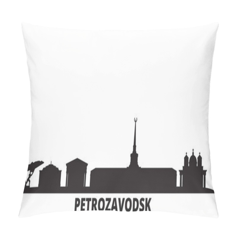 Personality  Russia, Petrozavodsk City Skyline Isolated Vector Illustration. Russia, Petrozavodsk Travel Black Cityscape Pillow Covers