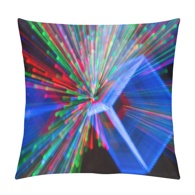 Personality  Yellow, Dark, Red, Blue Background. Christmas Lights In Bokeh. Boken.  Pillow Covers