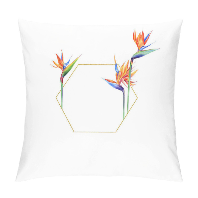 Personality  Watercolor Bouquets With Tropical Plants, Leaves And Strelitzia Flowers. Great For Valentines, Wedding Invites, Hawaii Birthday And Beach Party Pillow Covers