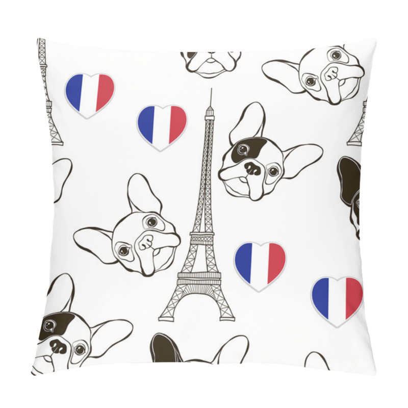 Personality  Seamless Pattern With French Bulldogs Pillow Covers