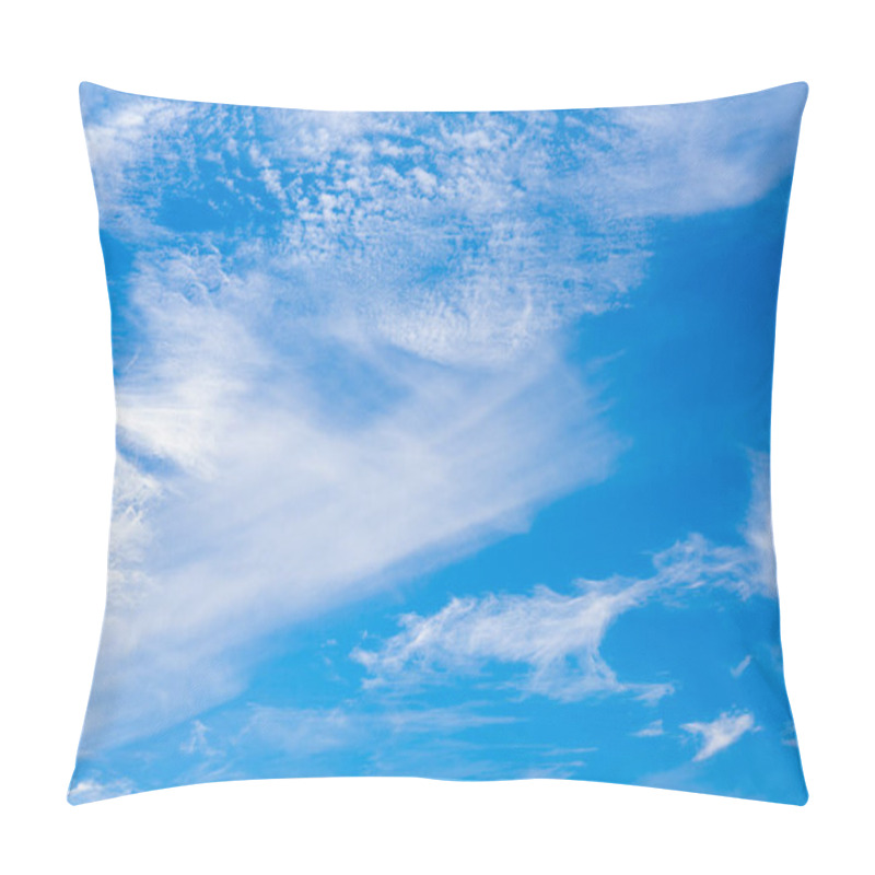 Personality  White Clouds In The Blue Sky. Wide Angle Cloudy Sky Pillow Covers