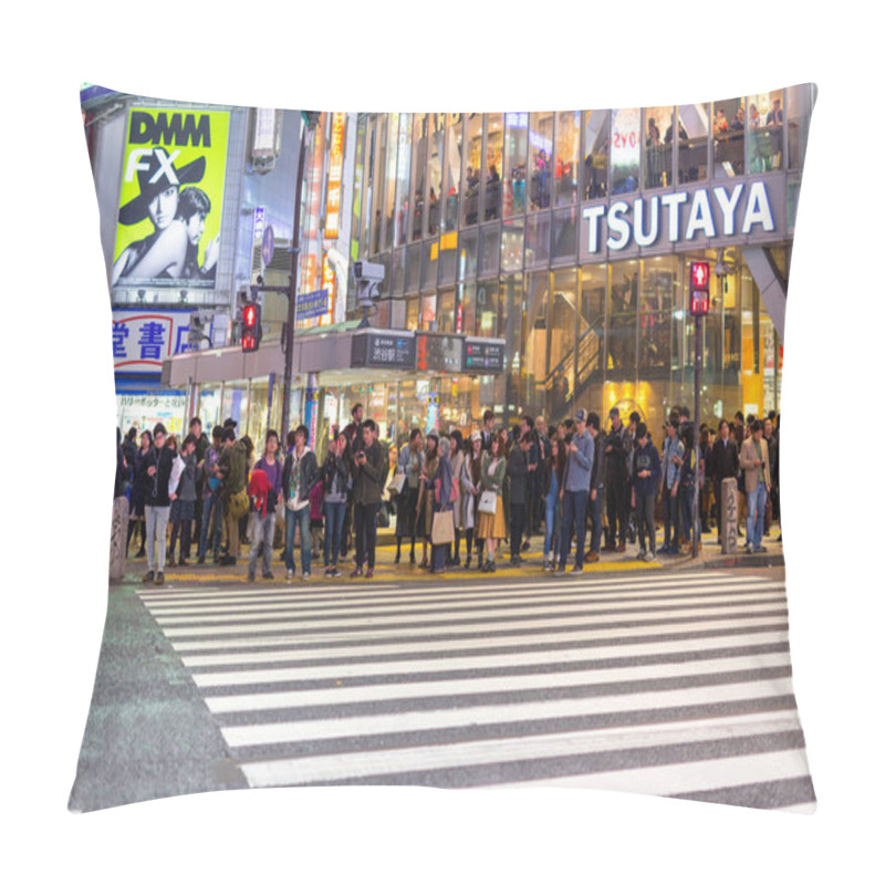 Personality  Shibuya Scramble Crossing In Tokyo At Night, Japan Pillow Covers