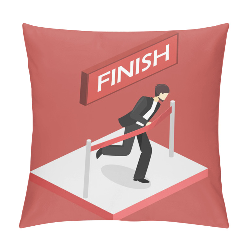 Personality  Cartoon Of Businessman Running Pillow Covers