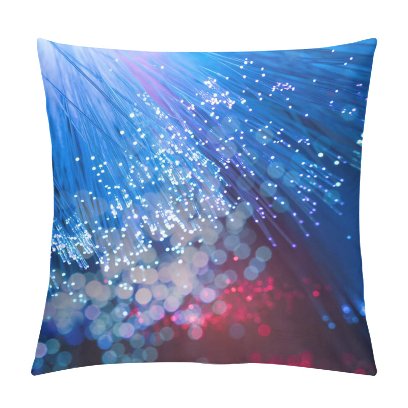 Personality  Fiber Optic Showing Data Or Internet Communication Concept Pillow Covers