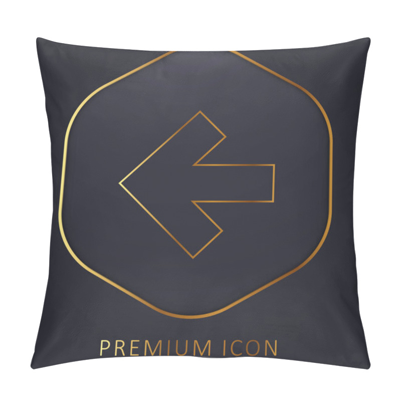 Personality  Arrow Pointing To Left Golden Line Premium Logo Or Icon Pillow Covers