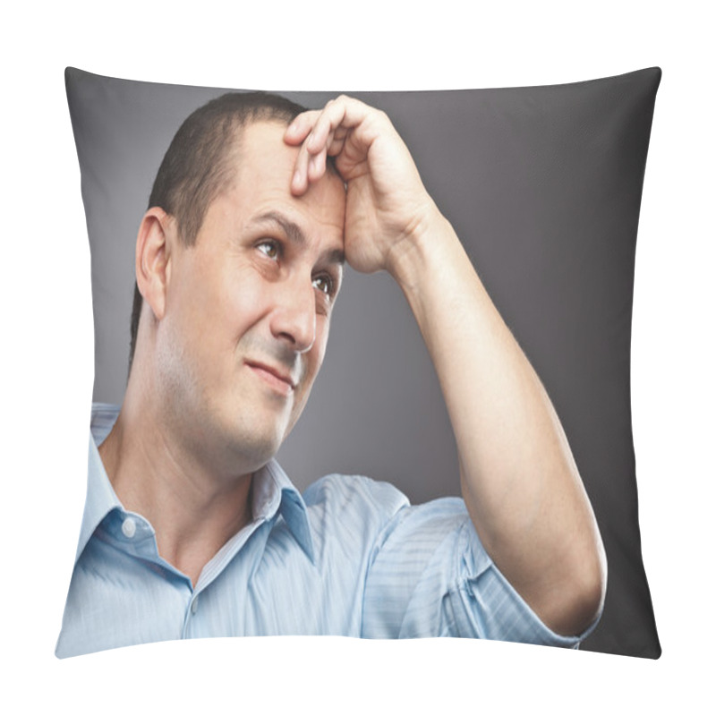 Personality  Businessman With Headache Pillow Covers