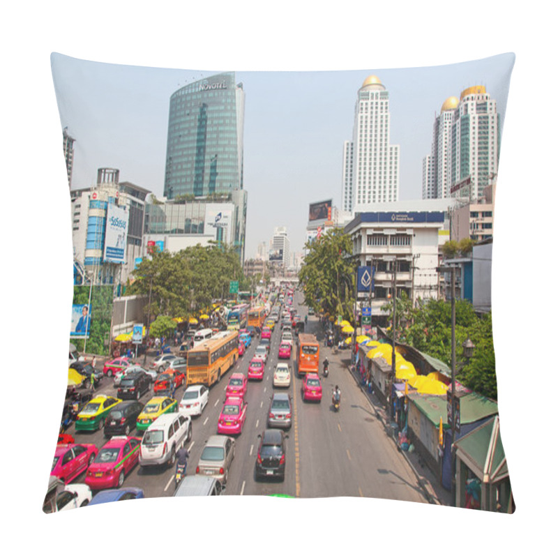 Personality  Traffic Jam In Bangkok Pillow Covers