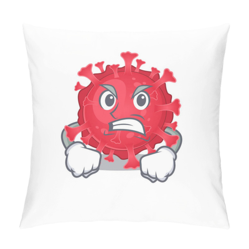 Personality  Coronavirus Substance Cartoon Character Design With Angry Face Pillow Covers