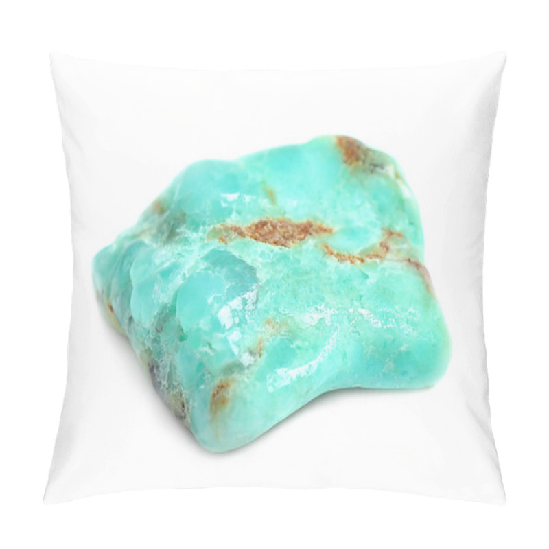 Personality  Beautiful Chrysoprase Gemstone On White Background Pillow Covers