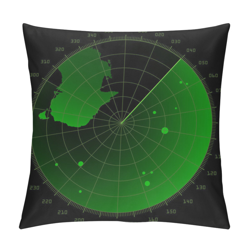 Personality  Radar Screen With Targets Pillow Covers