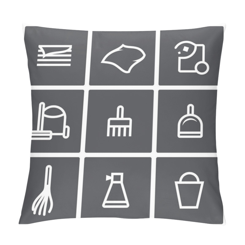 Personality  Cleaning Icon Set Pillow Covers