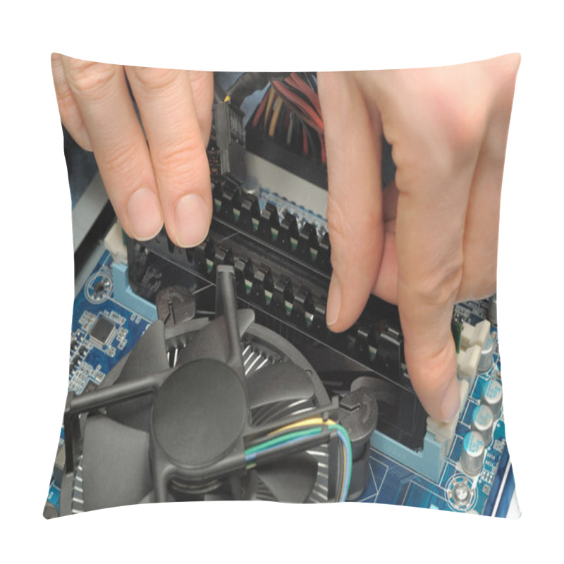 Personality  Hands Installing Computer Parts Pillow Covers