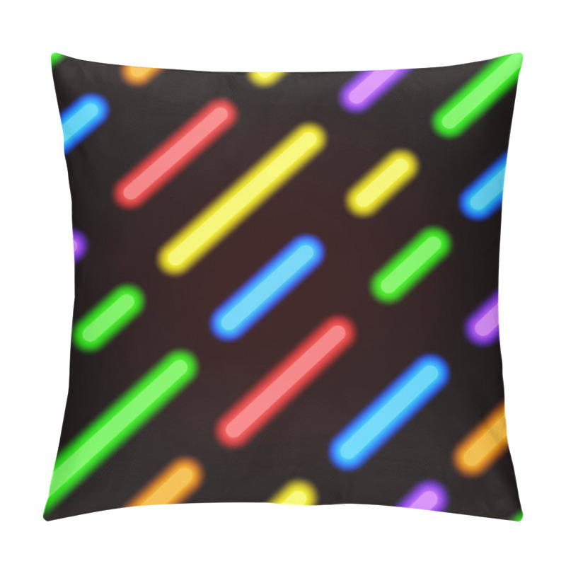 Personality  Neon Bright Seamless Pattern With Diagonal Lines Pillow Covers